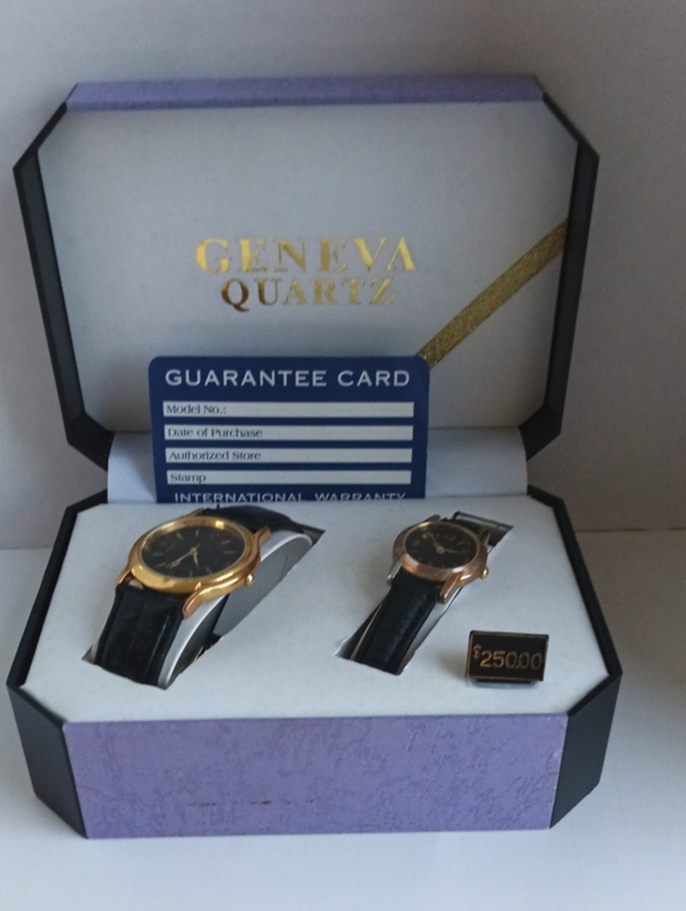 Geneva Quartz Men's and Women's Black Leather Strap Watch with Gold Case